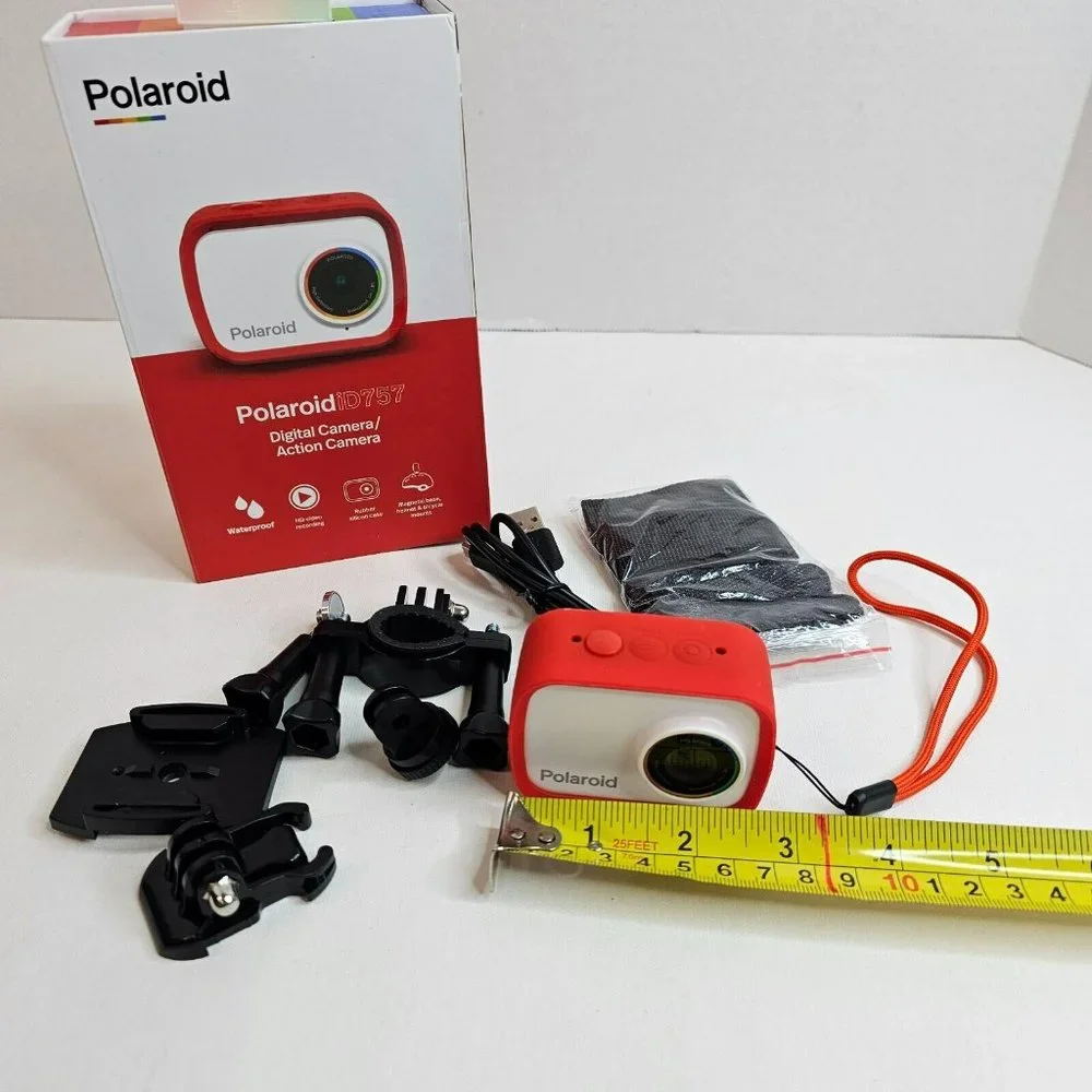 Polaroid iD757 Digital Action Camara HD Video Recording Red Rubber Silicon Case
